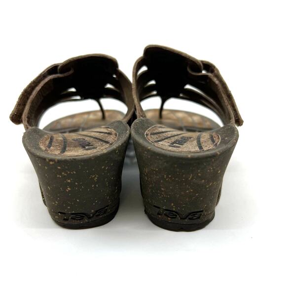 Teva Cabrillo Leather Wedge Sandals Brown Leather Women's 8 US - Picture 7 of 9